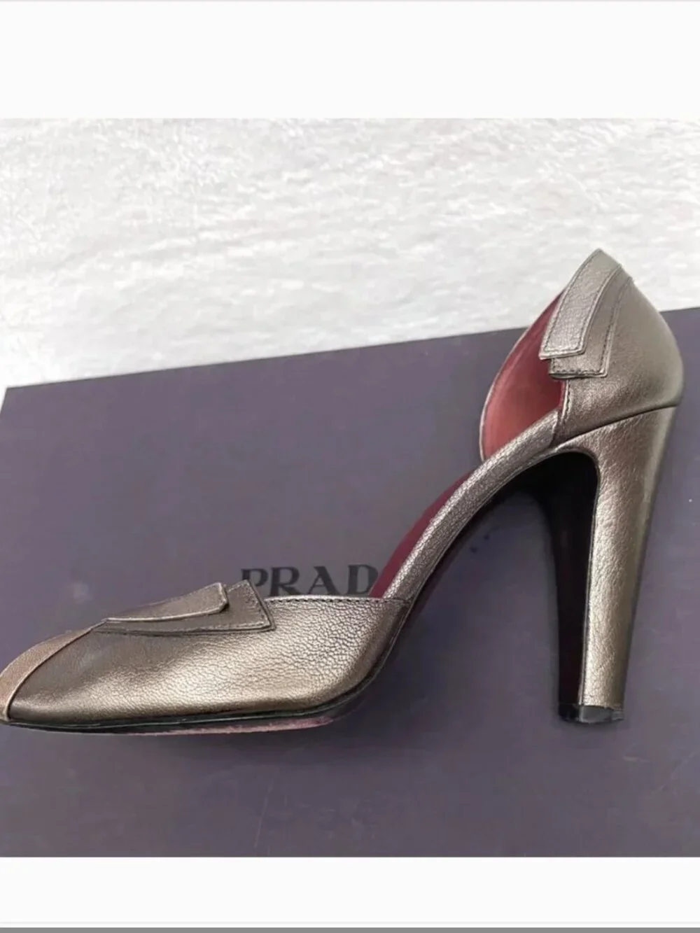 Prada D'Orsay Metall Deco Calzature Donna peep Toe heels pumps 7,5